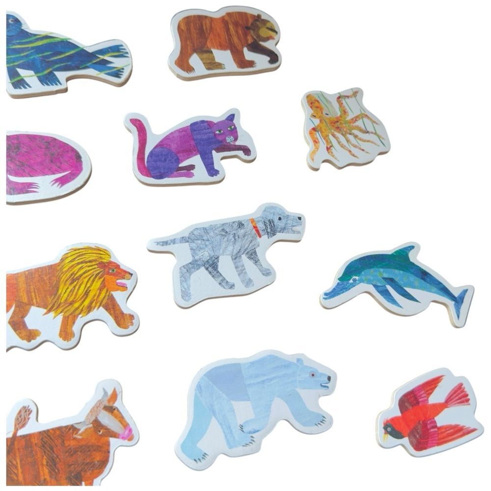 The World of Eric Carle Kids Set of 18 Colorful Wooden Animal Magnets. - Picture 4 of 6